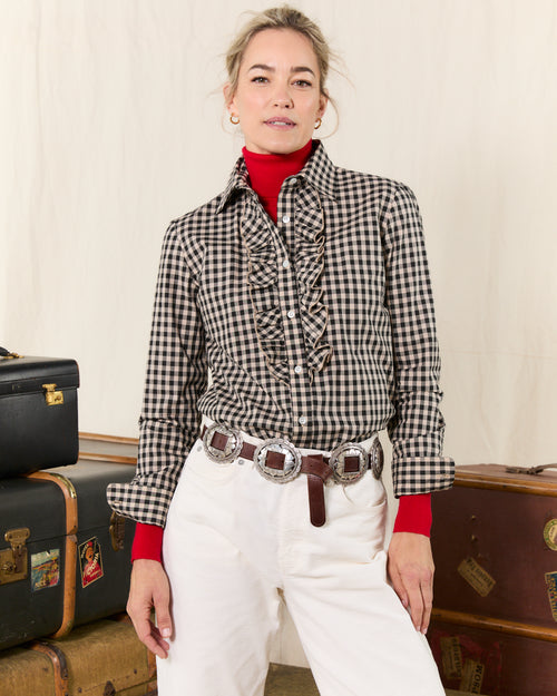 Single Frill Black Check