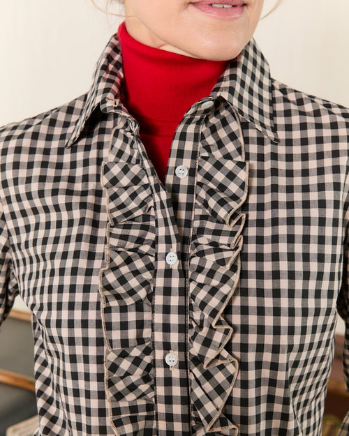 Single Frill Black Check