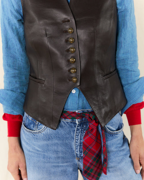 Vespa Waistcoat Leather