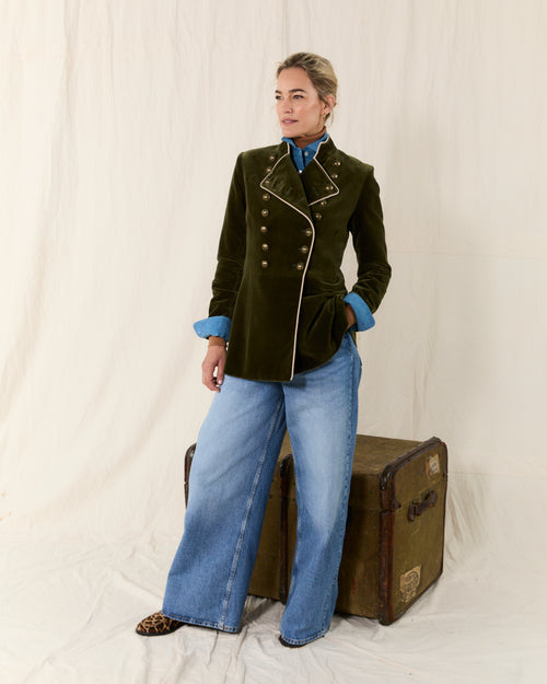 Military Jacket Velvet Moss