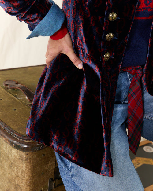 Military Jacket Printed Velvet