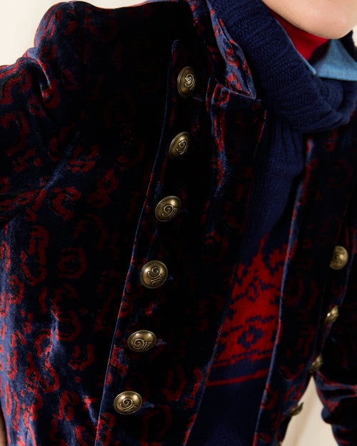 Military Jacket Printed Velvet