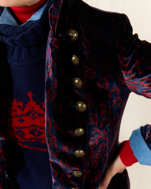 Military Jacket Printed Velvet