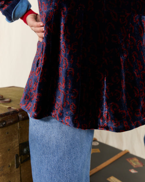 Military Jacket Printed Velvet