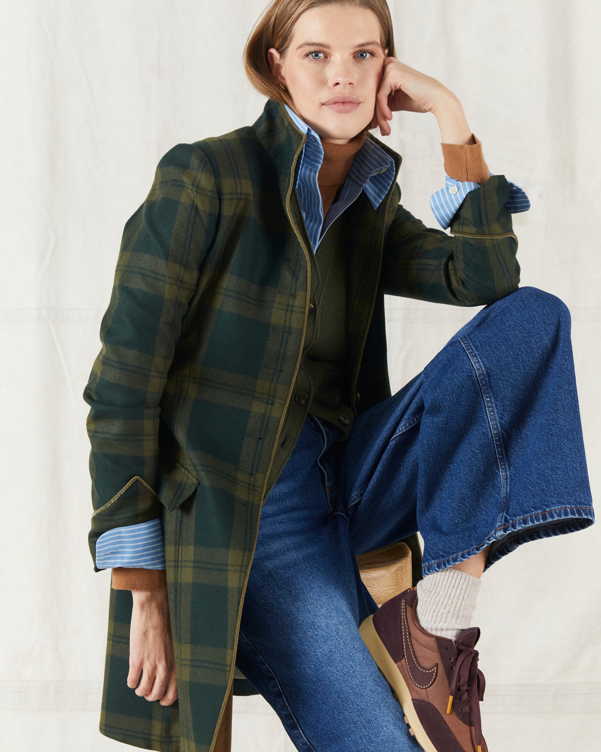 Commodore Coat Green Plaid