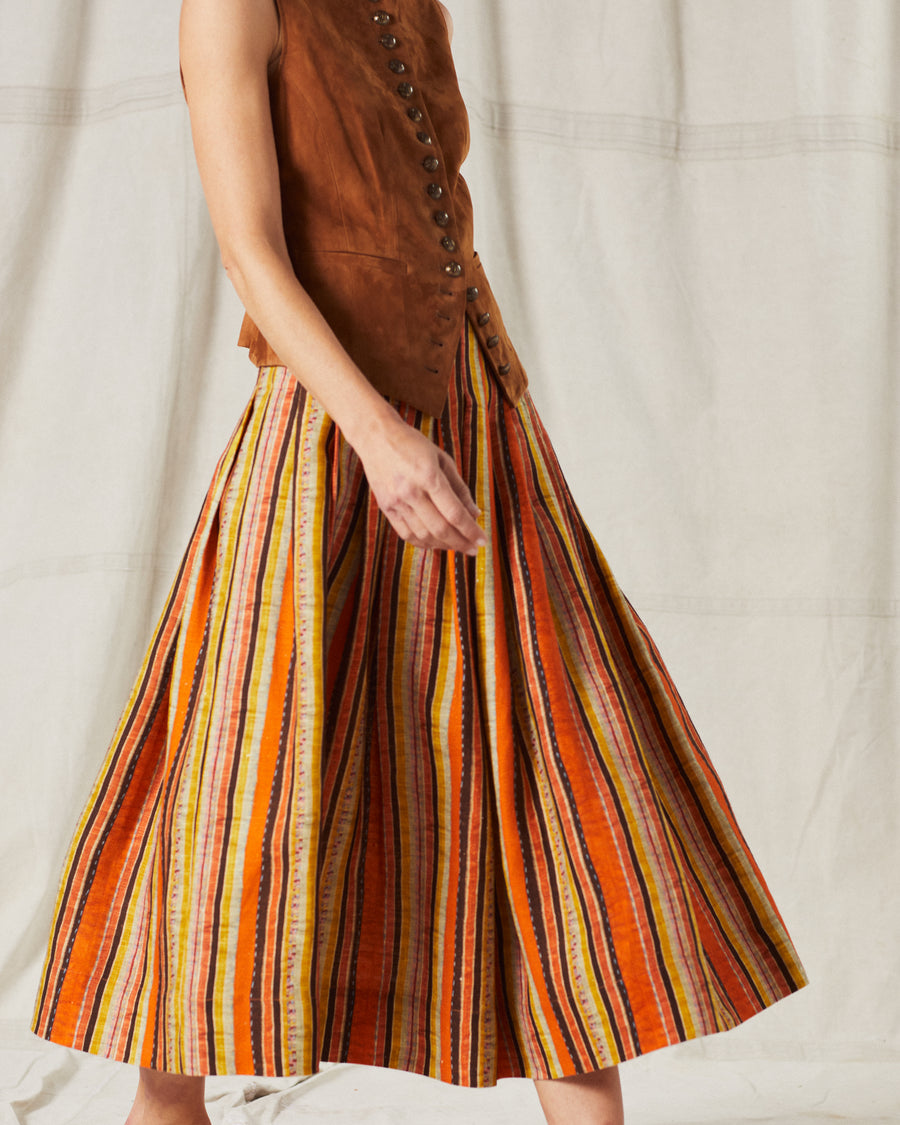 Grace Skirt Linen Stripe