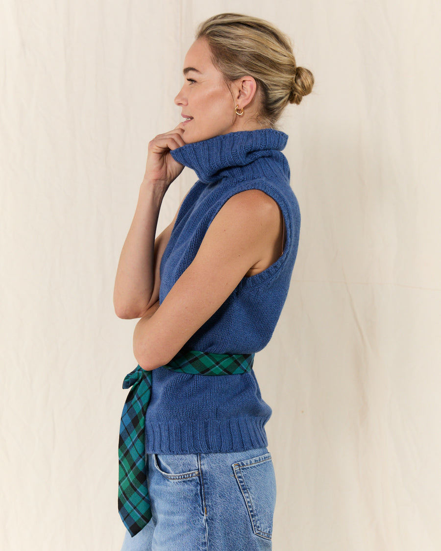 MOLOH Neck Sleeveless Denim Blue