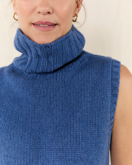 MOLOH Neck Sleeveless Denim Blue