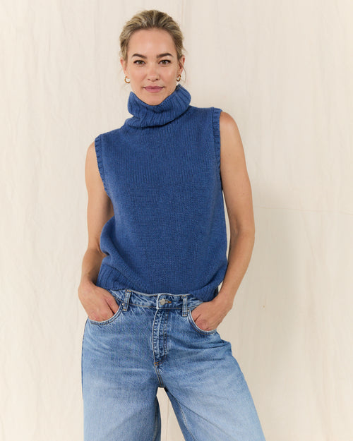 MOLOH Neck Sleeveless Denim Blue