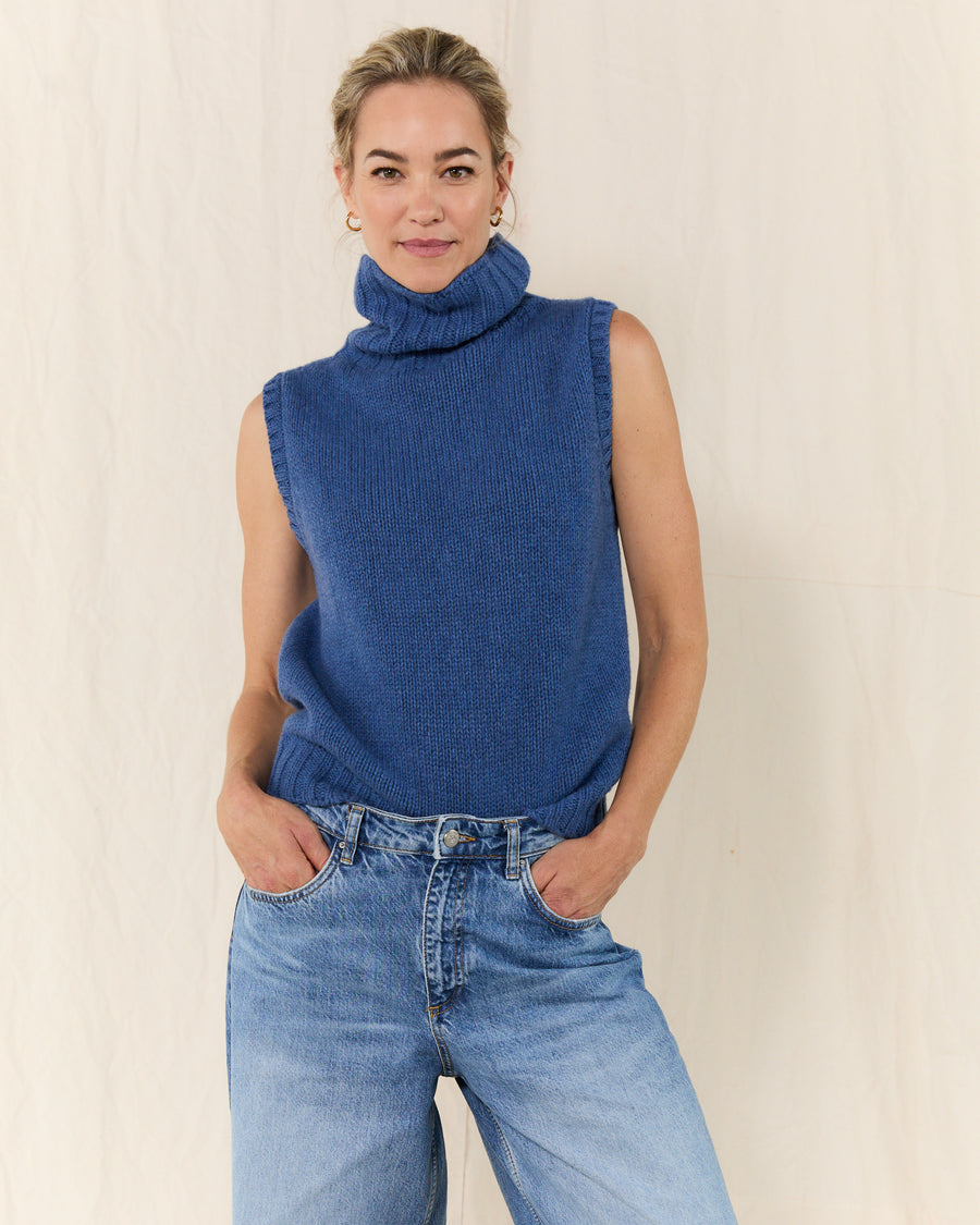 MOLOH Neck Sleeveless Denim Blue
