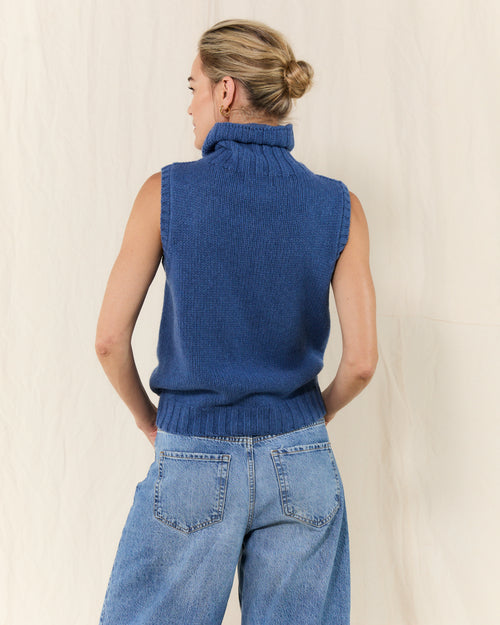 MOLOH Neck Sleeveless Denim Blue