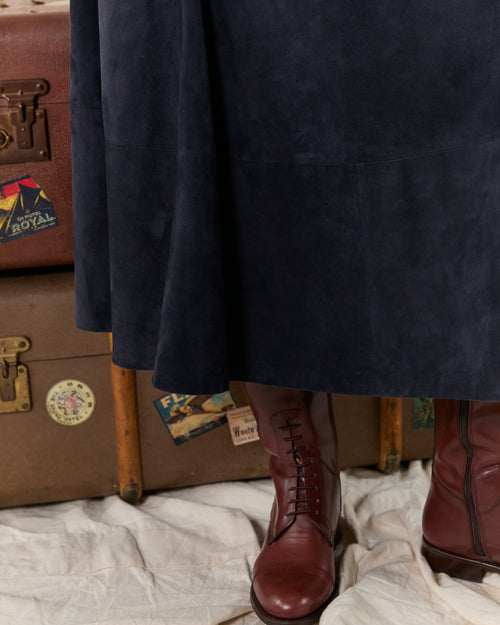Prairie Skirt Suede Navy