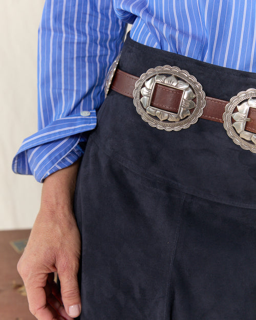 Prairie Skirt Suede Navy
