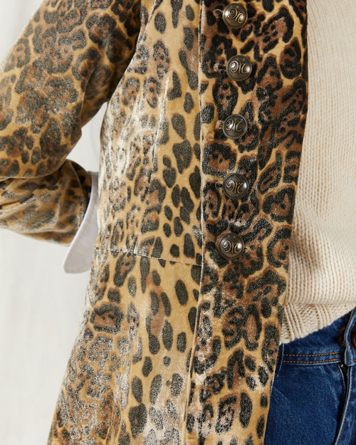 Military Jacket Velvet Leopard