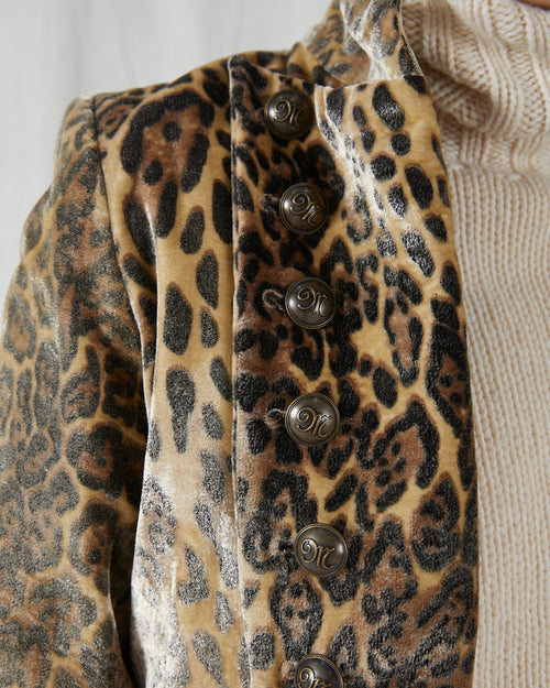 Military Jacket Velvet Leopard