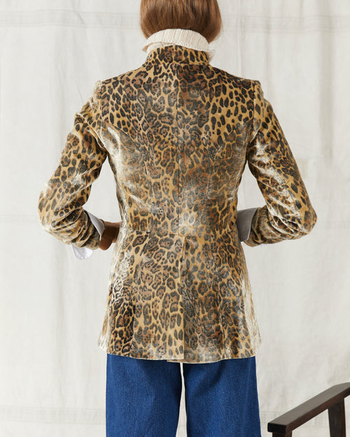 Military Jacket Velvet Leopard