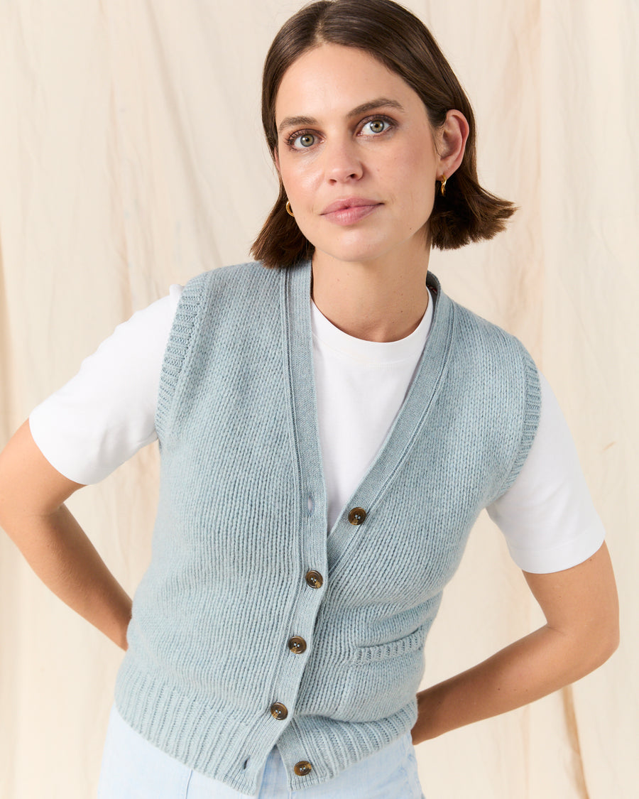 MOLOH's Knitted Waistcoat Light Blue