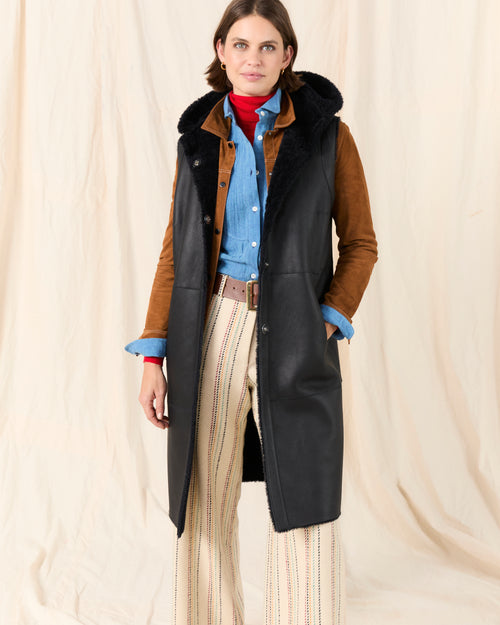 Shearling Gilet Navy