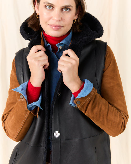 Shearling Gilet Navy