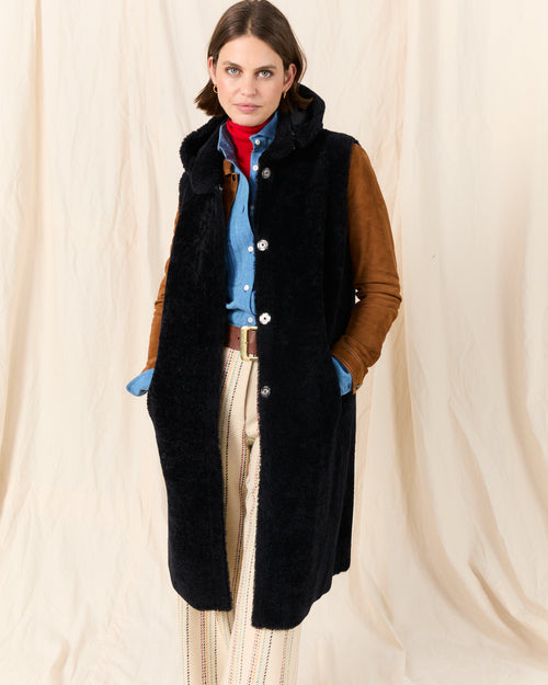 Shearling Gilet Navy