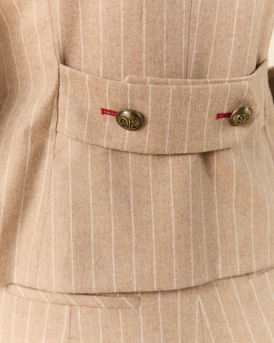 Hathaway Jacket Camel Pinstripe