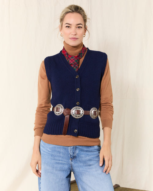 MOLOH's Knitted Waistcoat Navy Blue
