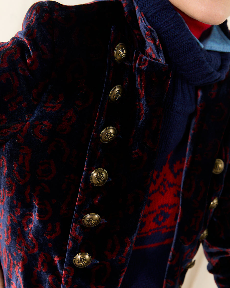 Military Jacket Printed Velvet