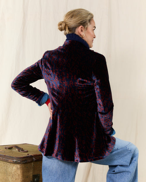 Military Jacket Printed Velvet