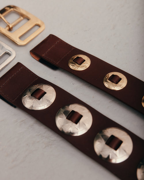 MOLOH's Silver Concho Stitched Belt