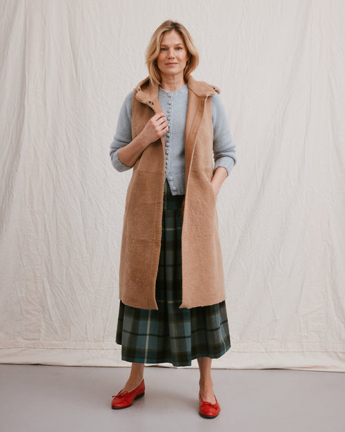 Shearling Gilet Camel