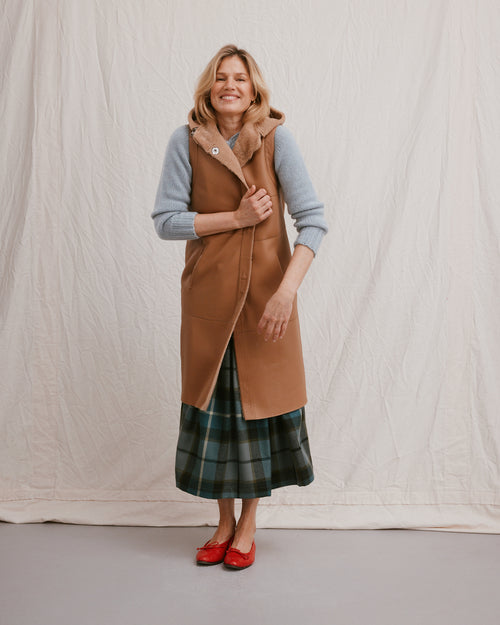 Shearling Gilet Camel