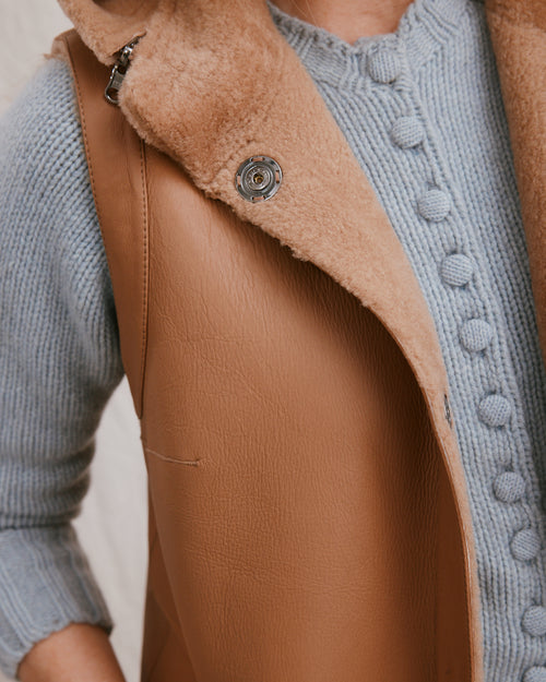 Shearling Gilet Camel