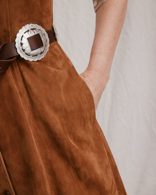 Pinafore Suede Dress