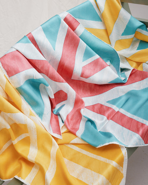 Union Flag Silk Scarf Yellow
