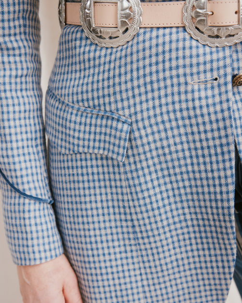 Commodore Coat Linen Check