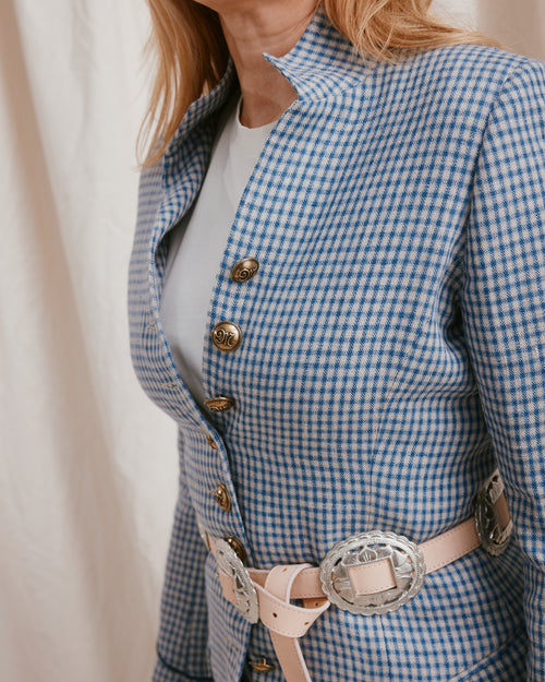 Commodore Coat Linen Check