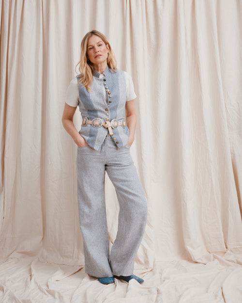 Margo Trousers Linen Stripe
