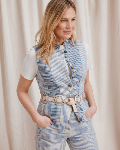 Clipper Waistcoat Patch Linen