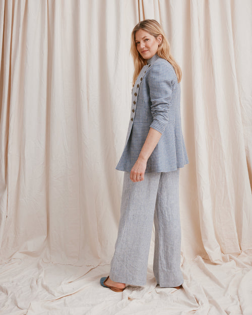 Military Jacket Linen Check