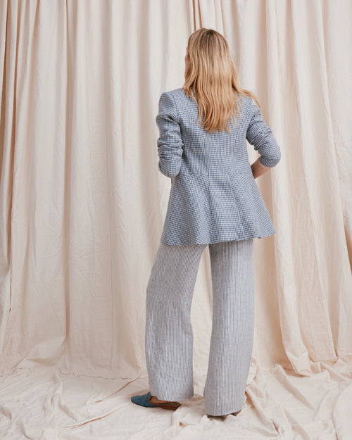 Military Jacket Linen Check