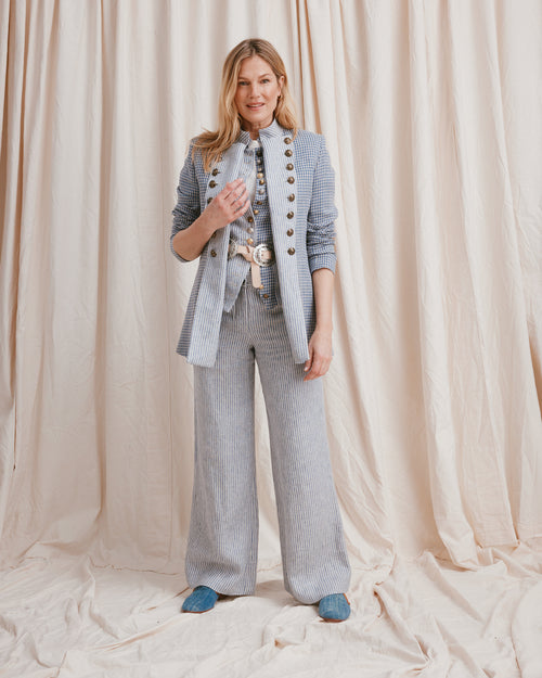 Margo Trousers Linen Stripe