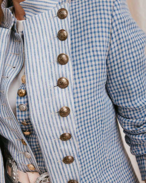 Military Jacket Linen Check