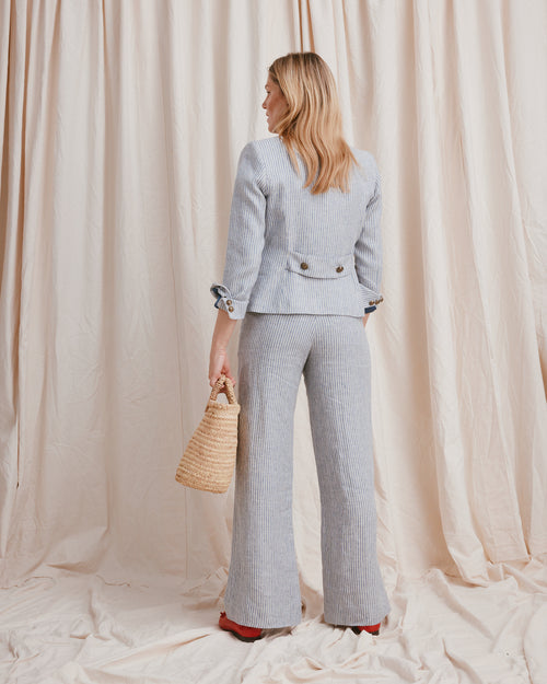 Hathaway Jacket Linen Stripe