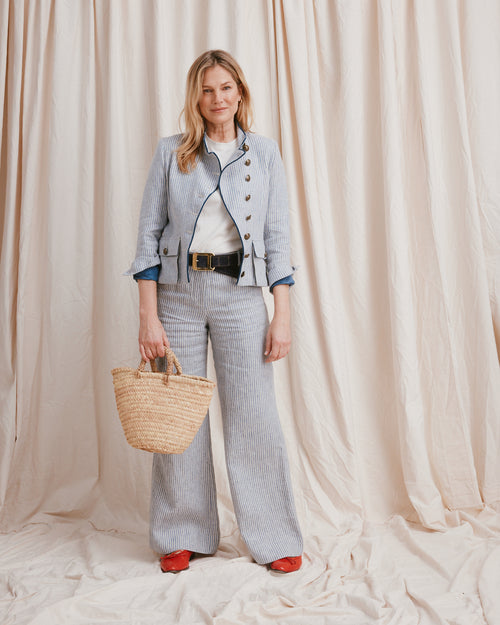 Hathaway Jacket Linen Stripe