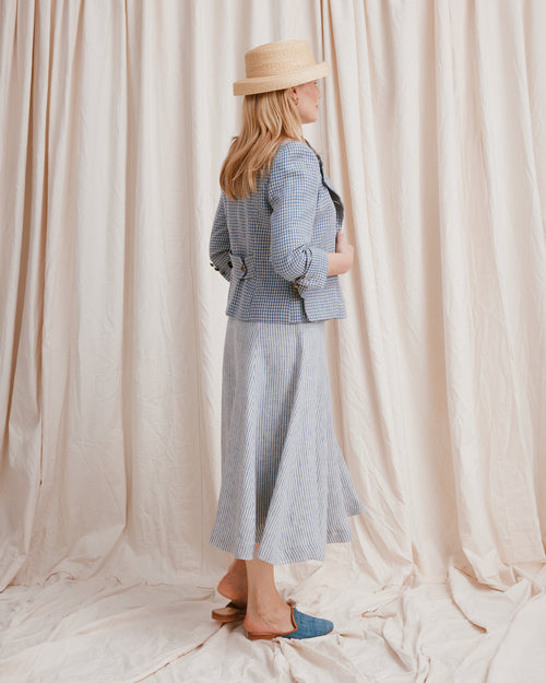 Prairie Skirt Linen Stripe