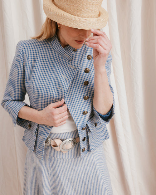 Prairie Skirt Linen Stripe