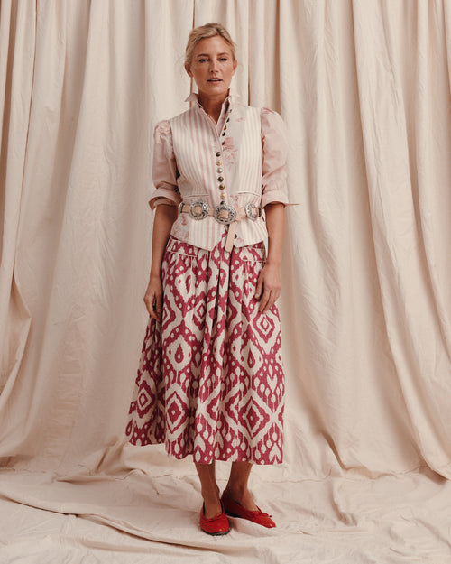 Grace Pocket Skirt Ikat Pink