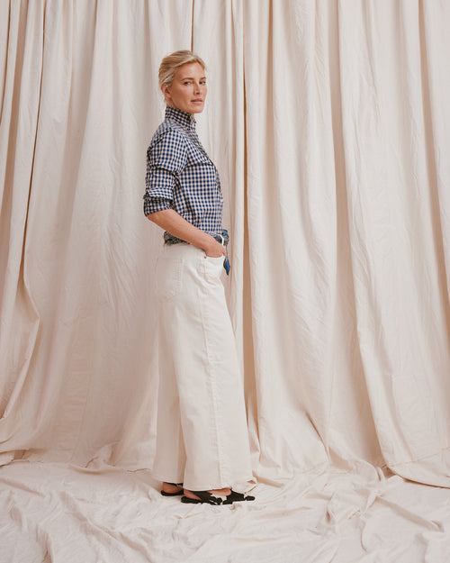 Flick Bib Shirt Gingham Navy