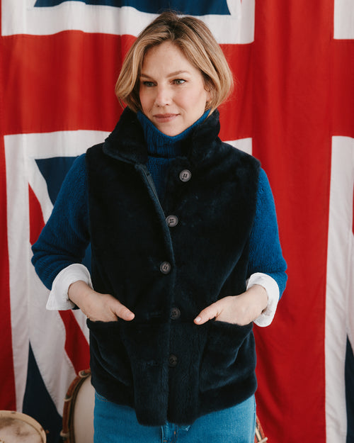 Reversible Shearling Gilet