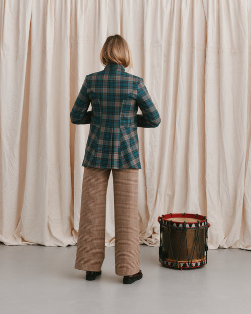 Military Jacket Teal Tartan